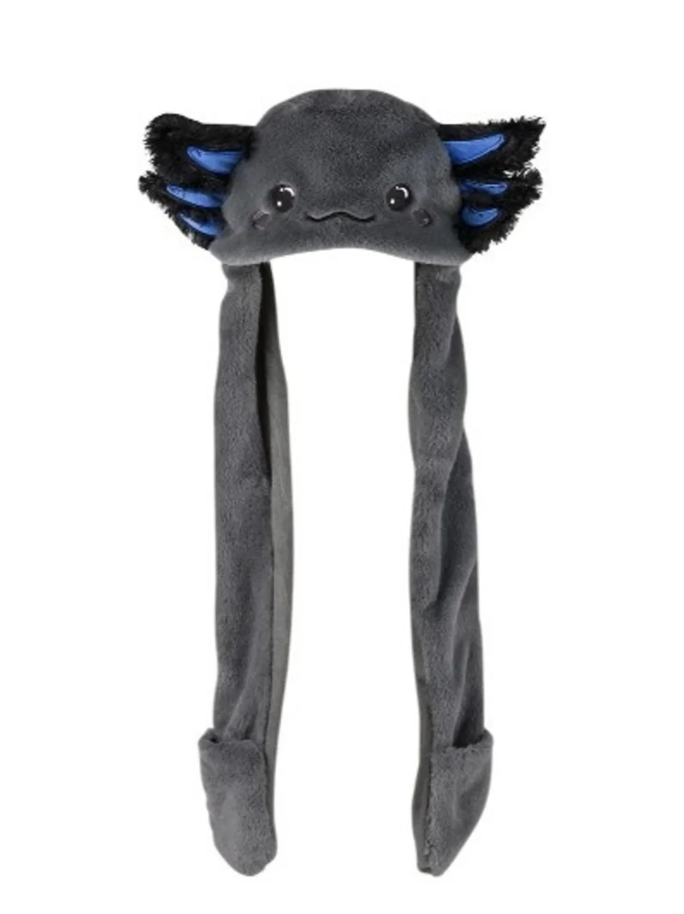 Rhoad Island Novelty Plush Axolotl Grey/Black Kids Hat NWT
